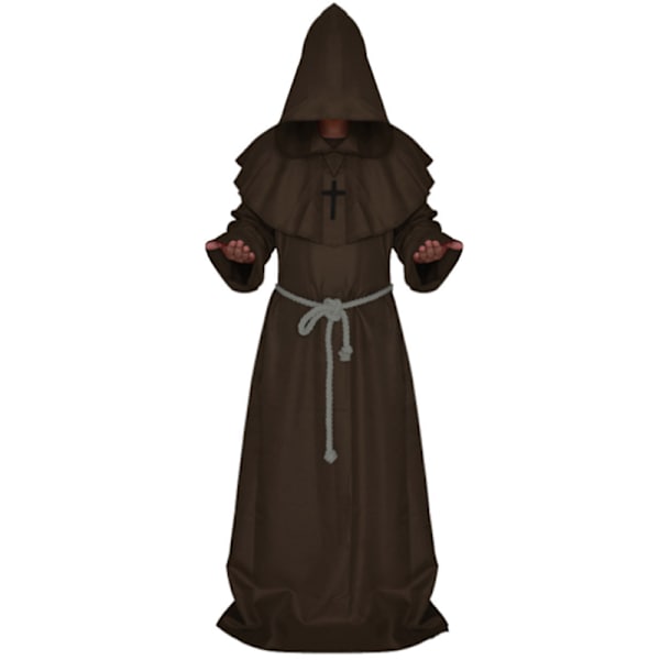 Halloween Cosplay Goottilainen Kaapu Kappa Viitta Keskiaikainen Pappi Puku coffee