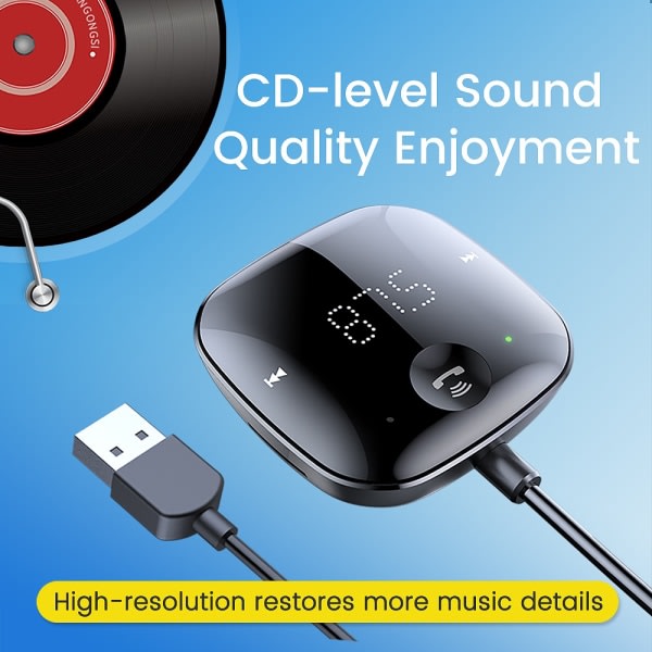 Bluetooth 5.0 billjudsändare Trådlös FM-sändare