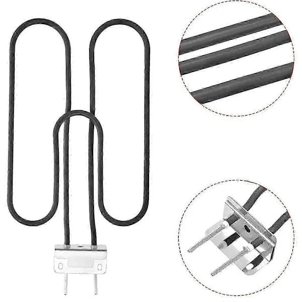 Udskiftningsvarmeelement til Weber Q140 Q1400 elektrisk grill, holdbart metal, nem installation, EU-stik, sort Black