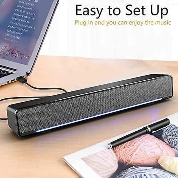 USB-drevne soundbar-højttalere til computer, stationær og bærbar computer, sort (USB)-max