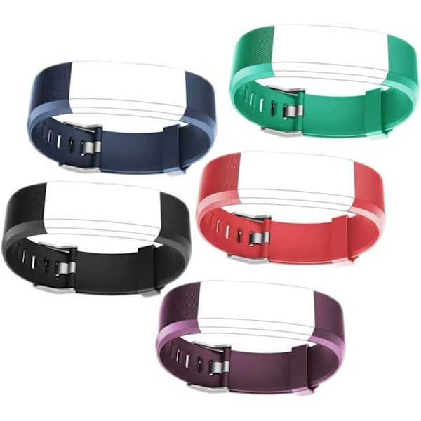 Vaihdettava ranneke, 5 kpl/setti säädettävä ID115Plus HR Smartband-rannekke kuntokellolle (musta, punainen, sininen, vihreä, violetti) kulutuselektroniikka
