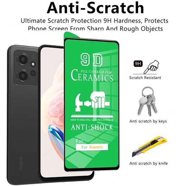 4 kpl HD-keramiikkakalvoa Xiaomi Redmi Note12 Pro Plus 5G -näytönsuojaksi