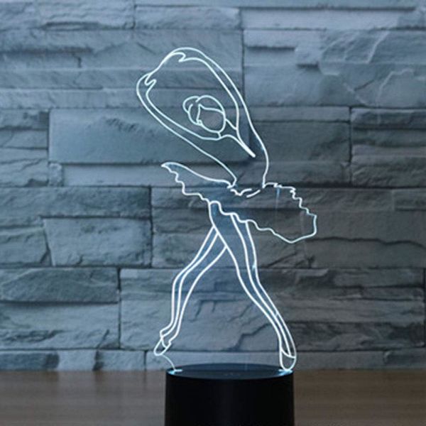 3D optisk illusionsnattlampa leksak, fjärrkontroll, dimbar