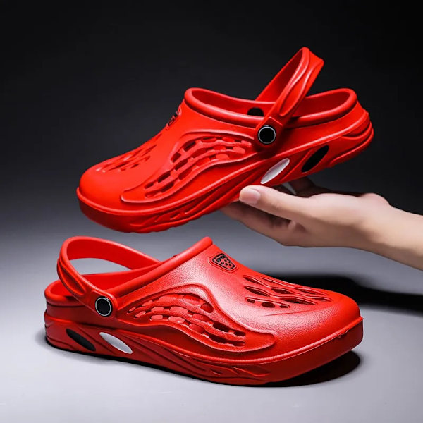 Sommar Mænd Sandaler Lette Eva Mænds Casual Sko Hul Sko Clogs Elsker Hjem Have Udendørs Mand Strand Flade Tøfler Store Størrelse 499 Hvid 40