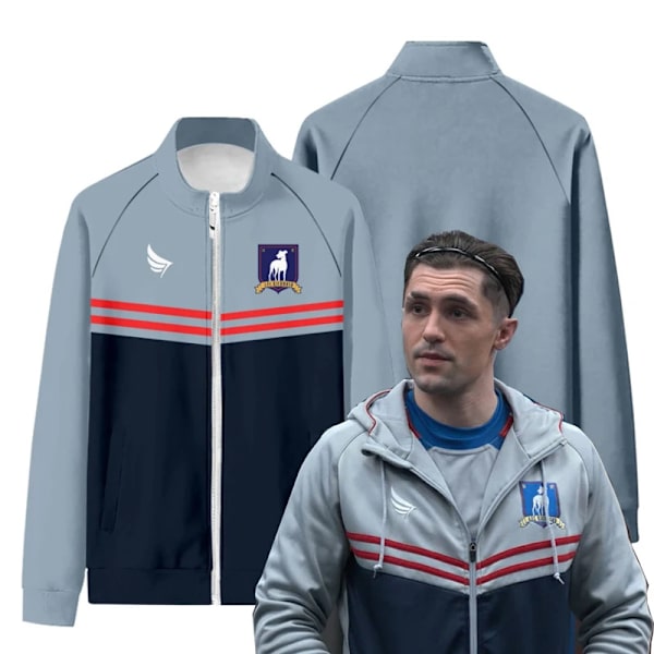 Ted Lasso Sæson 2 Fodboldtrøje Vintermode Herre/Kvinder AFC Richmond Cosplay Harajuku Cardigan Stativ Krave Lynlås Jakke 6 M 6 M