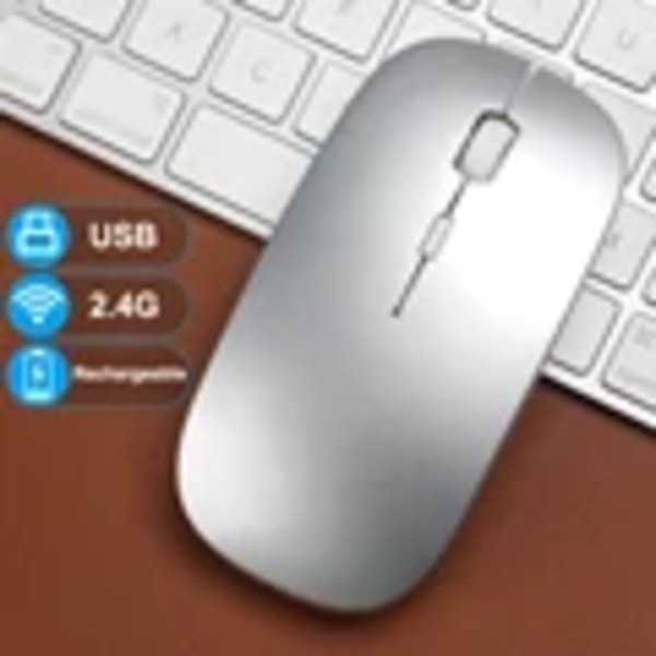Uppladdningsbar trådlös mus Gamer 2.4G USB Bluetooth-kompatibel möss för bärbar dator Pad Tablet Macbook Ergonomisk spelmus Vit 1