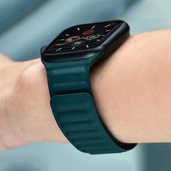 Nahkaremmi Apple Watch -kellolle 45mm 41mm 44mm 40mm Alkuperäinen Magneettinen Silmukka Linkki Ranneke iWatch Ultar2 49mm 9 8 7 6 SE 3 42mm Midnight Blue