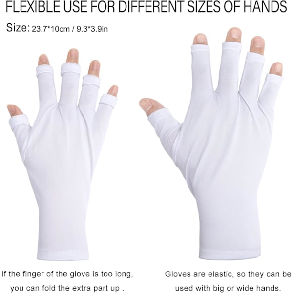 Nagelhandsker UV-beskyttelseshandsker Fingerløse handsker Manicure Gel N