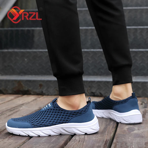 Yrzl Kevyet Miesten Vapaa-ajan Kengät Hengittävät Slip On Miesten Vapaa-ajan Lenkkarit Liukumattomat Miesten Asunnot Ulkona Wald Kengät Koko 39-46 Sininen 40