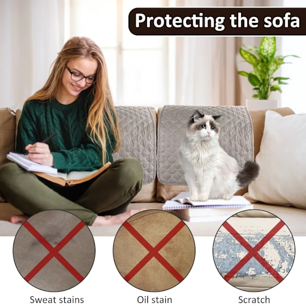 5 st överdrag nackstödsskydd sofföverdrag mjuk polyester slitstarkt anti-blekning för soffmöbelskydd Coffee 5Pcs