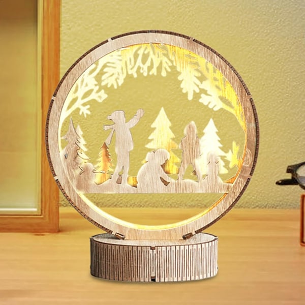 Jullampe | LED-lampe | Nattlampe | Bord | LED-julelampe | batteridrevet barnerom skrivebord kreativ LED-borddekorasjoner for gutter jenter soverom b