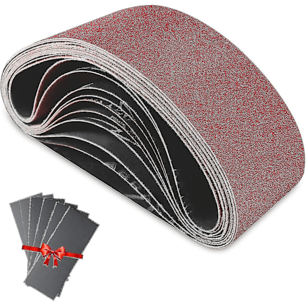 Slipbånd 75 X 457 Mm slipbånd - blandet sæt (2 x korn 60/80/120/180/240) til båndslibemaskiner (10 styk)