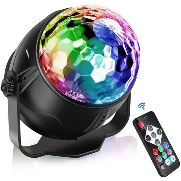 Stjärnhimmel, LED-fest discoboll, 7 färger RGB 360° roterbar, för bilbarnrumsfest