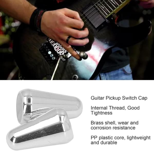 Guitar Pickup Switch Tips Switch 3 Way 5 Way Cap Switch Knob til ST TL Style Elektriske Guitarer (SILVER) SILVER