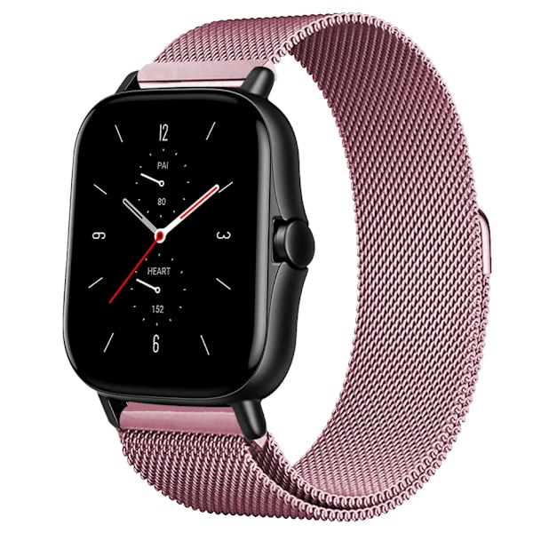 Magnetisk rem til Amazfit GTS/4/2/2e/GTS2 Mini/3/GTR 4/3/2/47mm 20mm 22mm metalnet Smartwatch Mesh Amazfit Bip 5-rem Rose pink 20mm