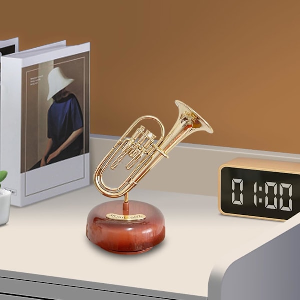 Musiikkilaatikot tytöille – Klassinen gramofoni nostalginen laatikko, äitienpäivän koriste Trumpet speldosa