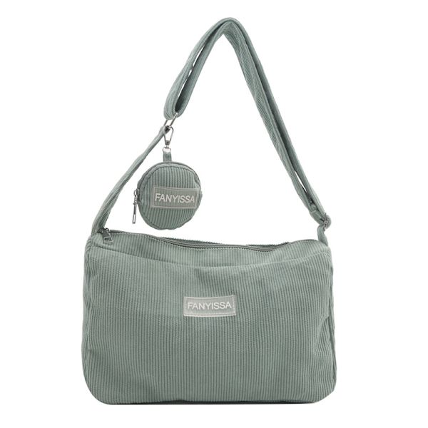 2024 Ny Crossbody-väska Studentväska för klass Kvinnlig Ins-stil Japansk Stor kapacitet Enfärgad Canvasväska Axelväska Brun