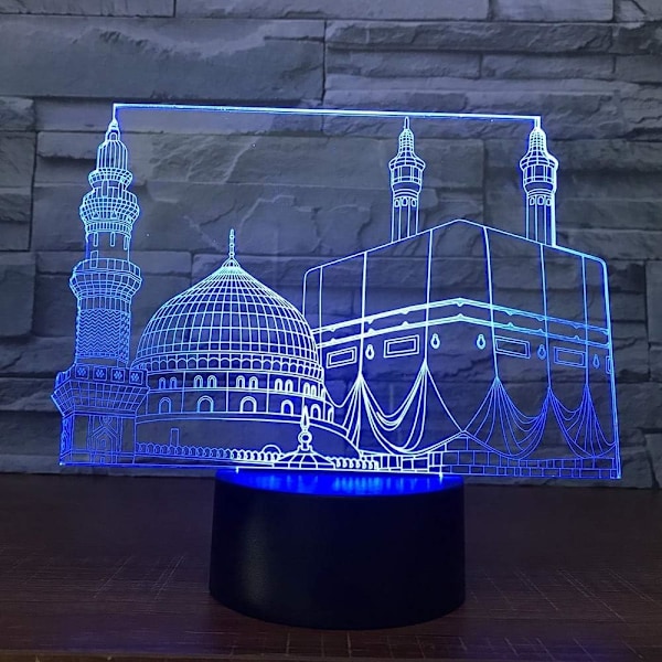 Kreativ 3D islamisk slot natlampe 16 farver skifter US