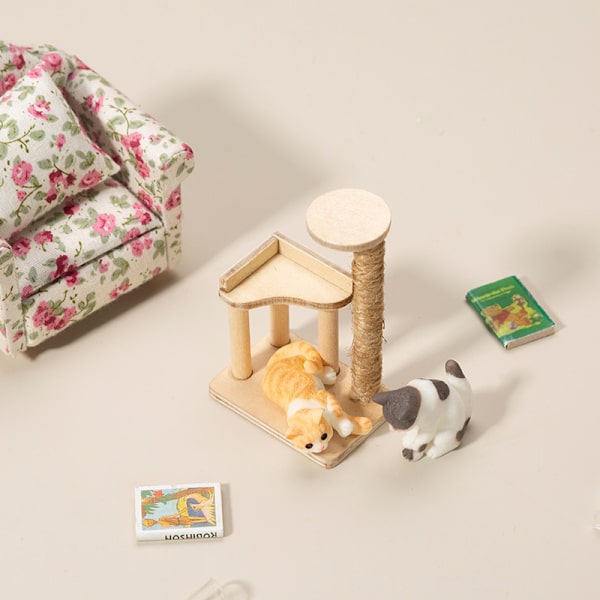 1:12 Dockhus Mini kattleksaksinredning kattklätterställ