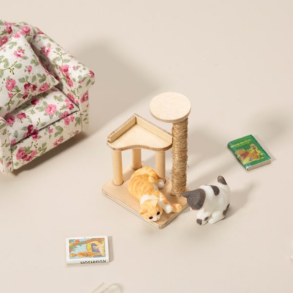 1:12 Dockhus Mini leksaksinredning kattklätterställning