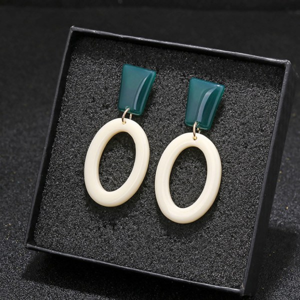 Akrylörhängen Kvinnor Smycken Oval Geometrisk Dingla Mode Berlocker Presenthänge Grön