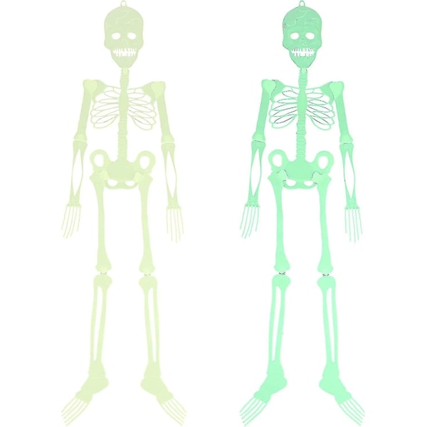 Piao Halloween lysande skelett, 2 delar Halloween lysande skelett rekvisita Halloween lysande skelett lysande hängande skelett för Halloween Festi
