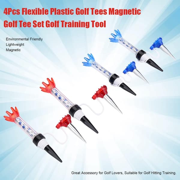 Golf Tees, 4 St Fleksible Magnetiske Plast Golf Tees Treningsøvingsverktøy Tilbehør for Golfere