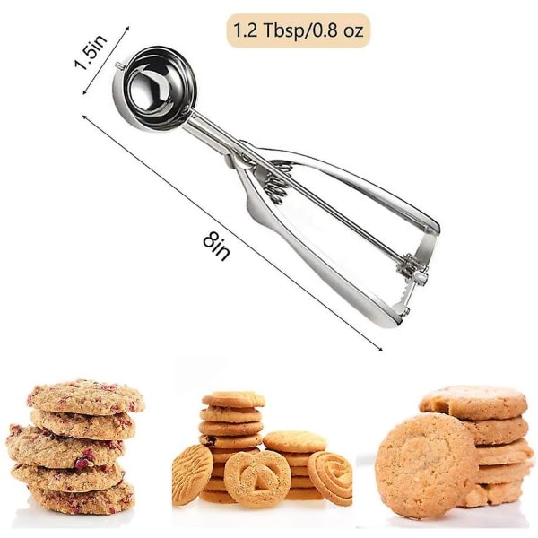 Cookie Scoop Set, Glas Scoops Set med 3+ trigger, rostfritt stål