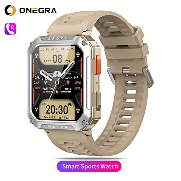 Ny 5,11 cm Robust Militær Smart Watch Herre For Android IOS Ftiness Watches Ring Smartwatch Blod Oksygen Watch 100+ Sports Watch Herre + Box Gul