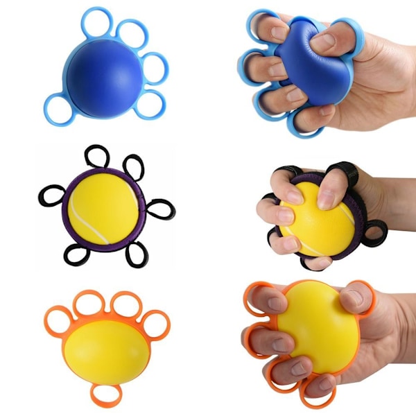 Finger Grip Ball Styrke Genoptræning Fem Fingre Massage Style 1 Style 1