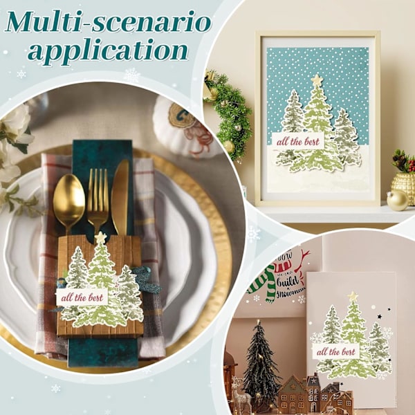 2024 Metalliset Leikkaus- ja Leimaussarjat | läpinäkyvä joululeima DIY:lle, syntymäpäiville, scrapbookingille ja käsitöille | leimausmallit uutuudet 2024 (sarja 1) Set 1
