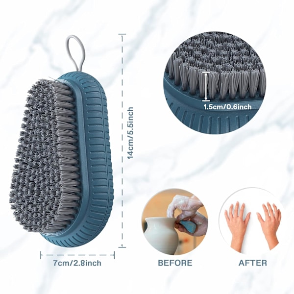 Tuff Nagelborste, Styva Borst för Händer, Blå Hand Wash Blue
