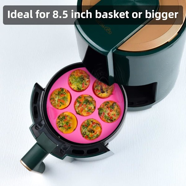Silikon Airfryer Muffinform - 7 Hulrum Bageform, 1-Pak Pink Pink 1