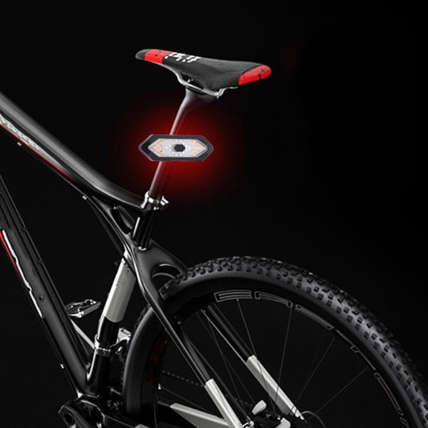 2x Cykelblinkers Fjärrkontroll Cykelriktningsvisare Led Bakljus USB Uppladdningsbar cykel