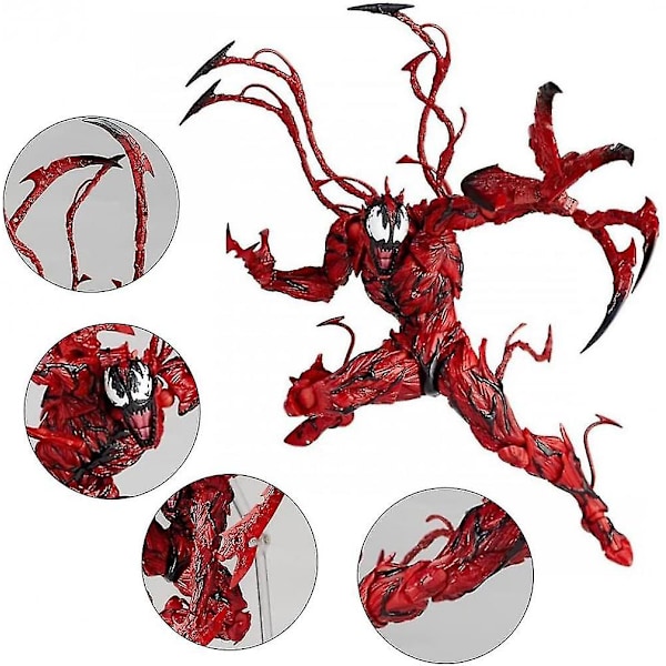 Carnage Actionfigur, Rød Venom Legetøj, 7-tommer Carnage Actionfigur Samleobjekt Anime Staty Legetøj til Børn og Voksne. Db