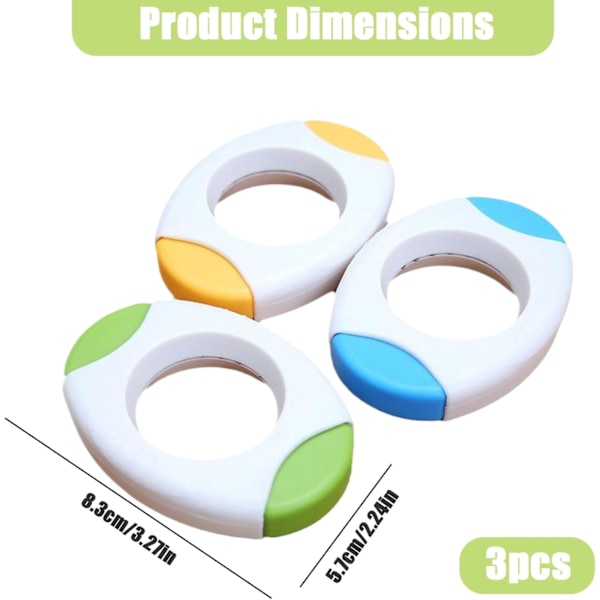 3 st äggknackare, äggknackare 14 x 6 cm godisfärgad äggknackare i plast med triangulär sågtandad lättanvänd äggknackare med aktiv knapp för sprickning av ägg