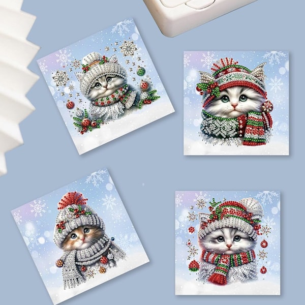 Juldiamantkonst-kortset, 12/8/6/4-pack, DIY handgjorda kort HK051