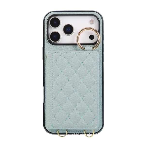 iPhone 17 Crossbody Plånboksfodral | Litchi Textur med Ringstativ blå iPhone 17 blu_max blue iPhone 17