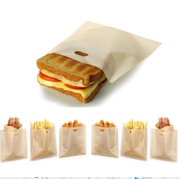 Återanvändbar non-stick LFGB-certifiering Tvättbar smörgåspåse 7 Pa