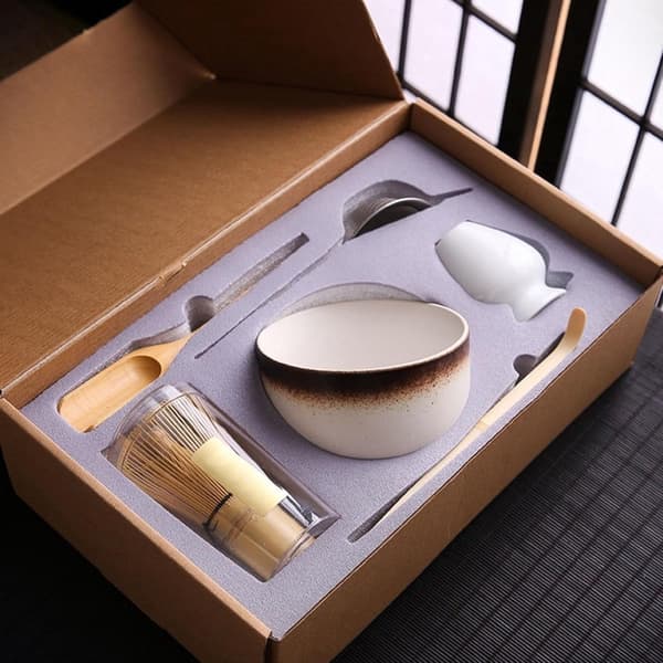 Matcha-set - Set om 6 - Det perfekta matcha-setet i bambu - Matcha startkit - Matcha-visp - Matcha-skål - Startkit - B