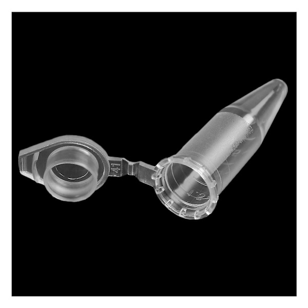 500 stk. Laboratorie Gennemsigtige Hvide Markerede Plast Centrifugerør 1,5 ml