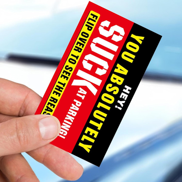 50 st Funny Bad Parking Cards, \"Du suger på att parkera\" Skämtlappar