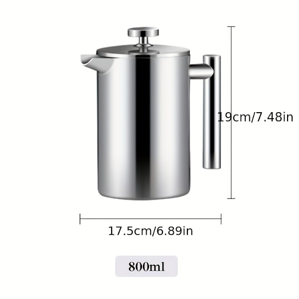 1. luokan ruostumattomasta teräksestä valmistettu kahvinkeitin teekannu suodattimella, kaksinkertainen ulkokäyttöön tarkoitettu käsin keitetty kahvinkeitin, 350 ml 800 ml 1000 ml keitetty teekannu