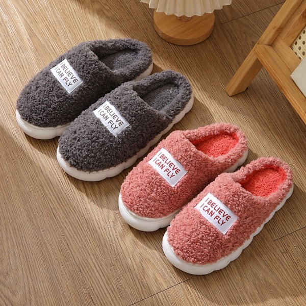 Fuffy Fur Tofflor Plysch Flat Tofflor BRUN 44-45 Brun Brown 44-45