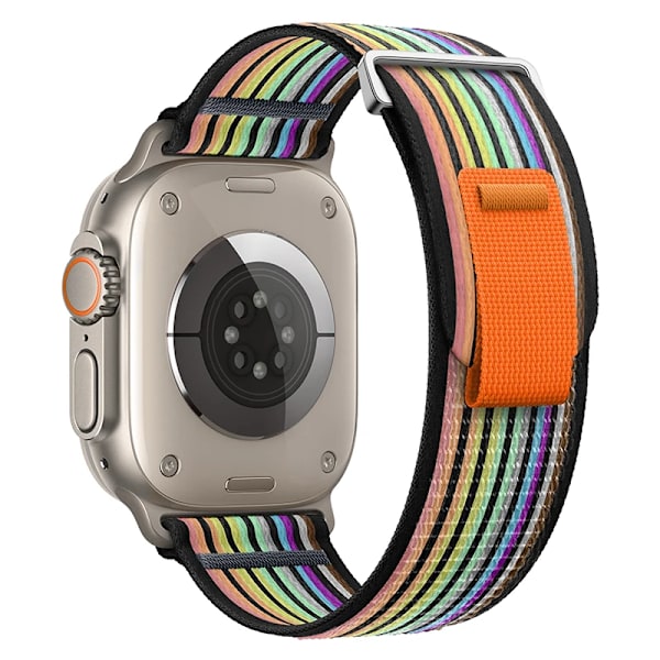 Trail Loop rem til Apple Watch Band 44mm 40mm 45mm 41mm 42 44 45 mm Sportsarmbånd iwatch Ultra 2 49mm serie 9 8 se 7 6 5 4 3 Sort regnbue 09 Black rainbow 09 41mm 40mm 38mm