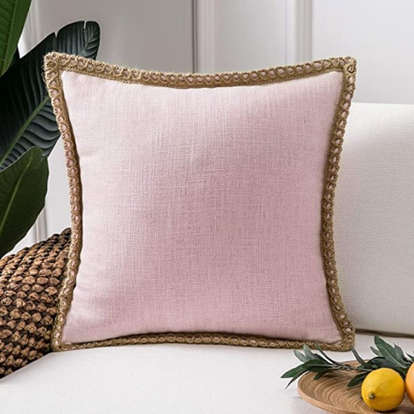 Maalaismainen tyynynpäällinen pellava reunuksilla 18 X 18 tuumaa 18 X 18 in