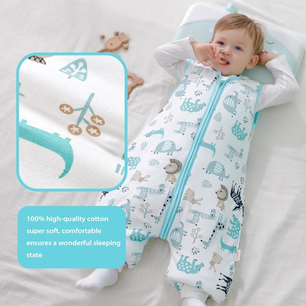 Baby Vintersovepose, 2,5 Tog | 100% Bomuld, Helårsbrug, Forskellige Størrelser til Småbørn Reh 80cm (18-36 months)