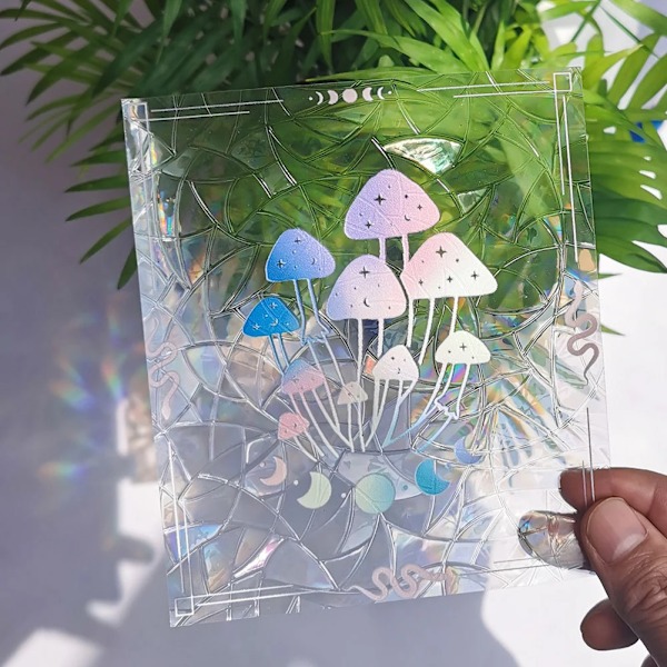 3D Regnbueeffekt Vindu Klistremerker Katt Stjerne Sol Blomst Dekor Diy Glass Kunst Veggklistremerker For Hjem Innredning Regnbue Prismeskaper RPS061