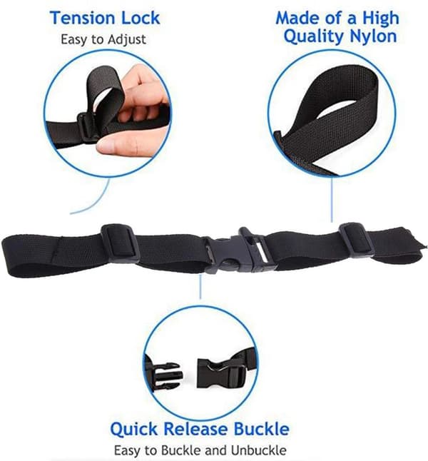Justerbar brystrem til rygsække | Brystrem skuldertaske | Med quick release | Quick Release | Til backpacking, camping, ferier mv. | Sort