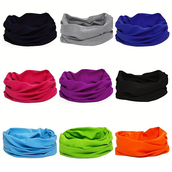 Enkel enfärgad halsdamask Stretchig Sport Infinity Scarf Höst Vinter Vindtät Varm Mask Svart